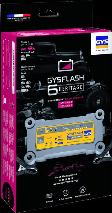 Actual product image GYS Charger FLASH HERITAGE 6A (6V, 12V, 6 A)