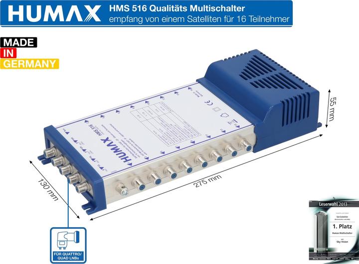 Produktbild Humax Multischalter für 16 Teilnehmer (Multischalter)