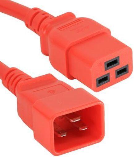 Actual product image Protect Expert Kaltgeräte-Verlängerungskabel 16 A, C20 Stecker an C19 Buchse, rot, 2,0 m (2 m, C20)