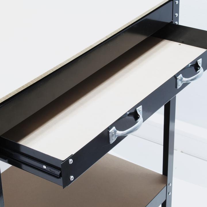 Actual product image Wiltec Workbench 800x500x1400mm with perforated wall Tool bench Work bench Work table (140 cm, 50 cm)