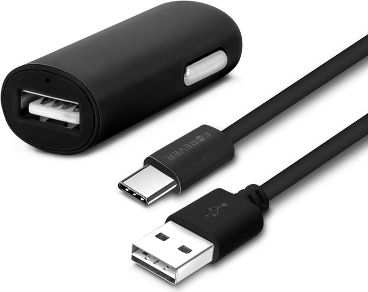 Actual product image Forever Charging adapter, cigarette lighter with USB-C charging cable