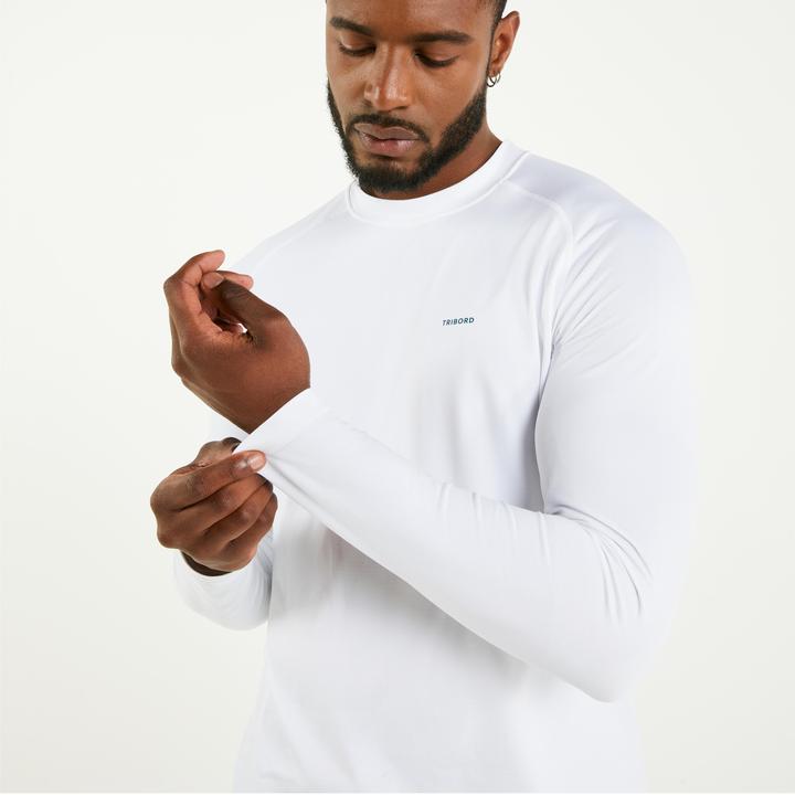 Actual product image Tribord Sailing shirt long-sleeved men's UV protection 500 white (L)