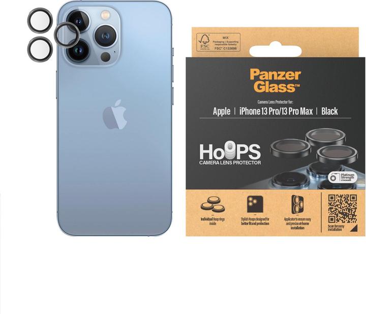 Produktbild PanzerGlass CP PP Rings for iPhone 13 Pro/13 Pro Max black (1 Stück, Apple iPhone 13 Pro Max, Apple iPhone 13 Pro)