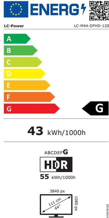 Energy Label LC-Power LC-M44-DFHD-120 (3840 x 1080 pixels, 43.80")