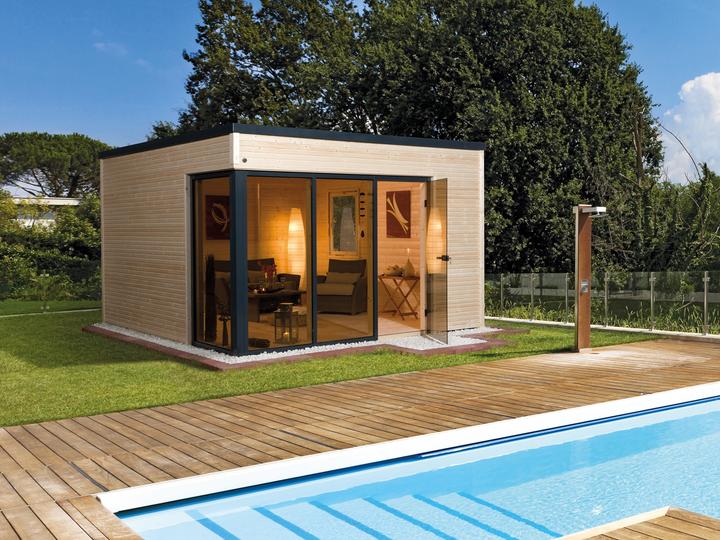 Produktbild Weka Holzbau Designhaus Cubilis 412 Gr.1 mit selbstklebender Dachfolie und Fussboden 380 x 300 cm