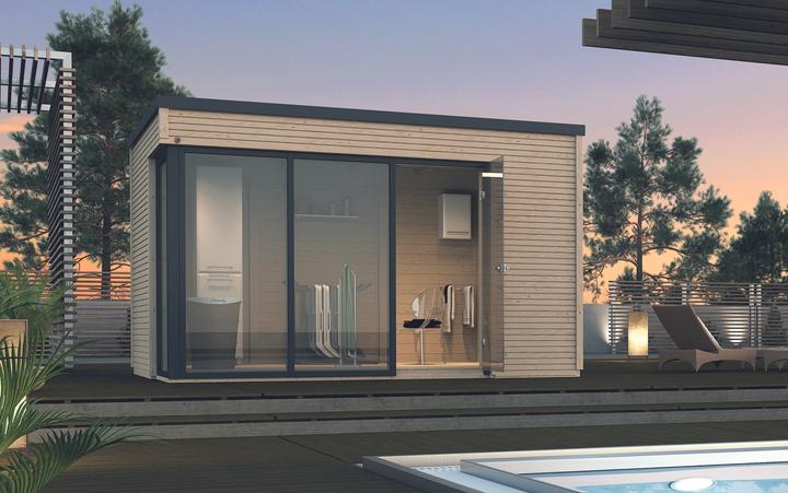 Produktbild Weka Holzbau Designhaus Cubilis 412 Gr.2 mit selbstklebender Dachfolie und Fussboden 380 x 380 cm