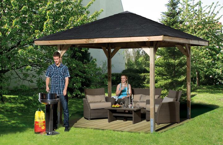 Weka Holzbau Pavilion weka Paradise size 2 257 x 257 cm nature (333 cm, 333 cm)