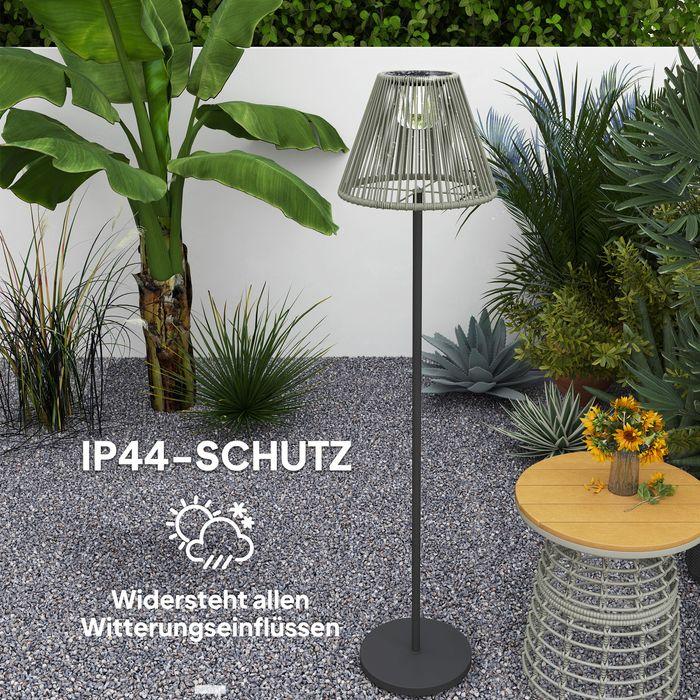 Actual product image Swisshandel24 Stehlampe Rattan Solarlampen mit Lichtsensor Boho-Stil IP44 Ø33x135 cm (15 lm, IP44)