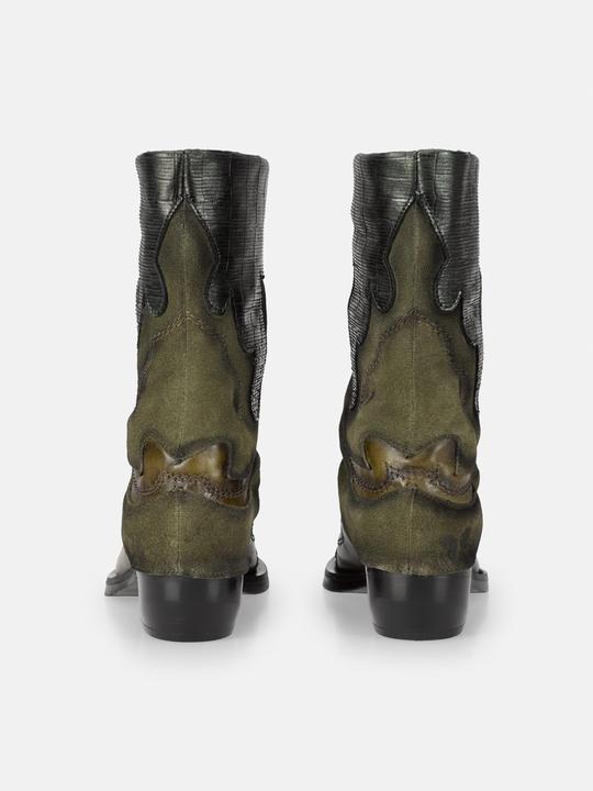 Image du produit Felmini CRETA D608, la botte de cowboy irrévérencieuse de, est équipée de pièces en cuir métallisé qui (36)