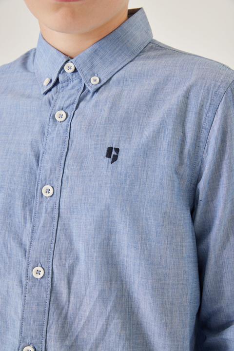 Actual product image Garcia Shirt Long Sleeve Blue (128)