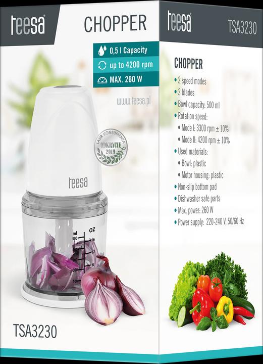 Immagine prodotto Teesa Mini tritatutto con capacità 500ml 260W (500 ml, 260 W)