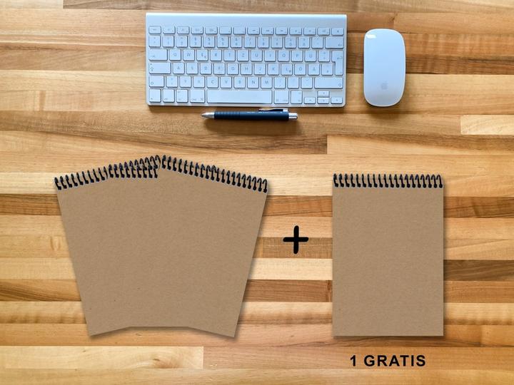 Immagine prodotto A 5 blocchi per appunti - set, 3+1 libero, Lusso 80 pagine MUSKAT Designerecycling, puntinato 5x5mm (A5, Rigatura speciale)