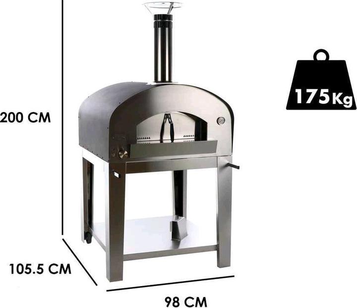 Actual product image Seven Italy Ade outdoor gas stove with trolley anthracite (Pizza oven gas)