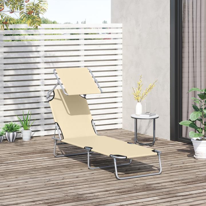 Actual product image Outsunny Sun lounger with sunshade (187 cm)