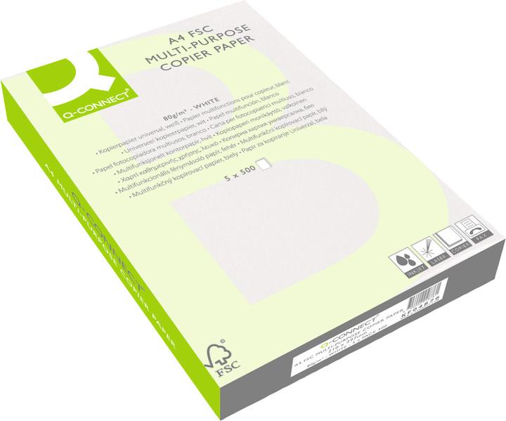 Q-Connect Carta universale FSC, bianco alto (80 g/m², 500 x, A4)