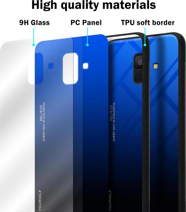 Produktbild Cadorabo TPU 2 Farben Glas Cover (Samsung Galaxy A6)