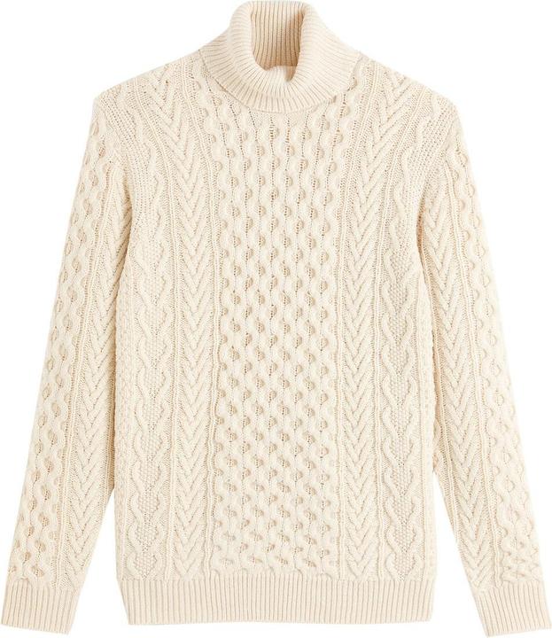 Produktbild La Redoute Collections Rollkragenpullover mit Zopfmuster (XXL)