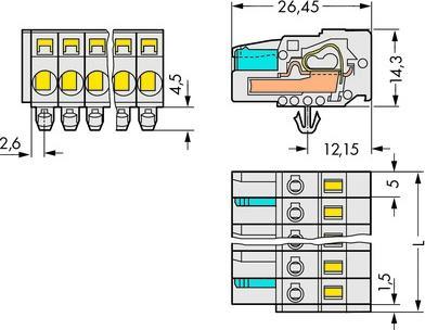 Image du produit Wago Connecteur à ressort Gris clair 721-120/008-000 Contenu : 10 pcs (721-120/008-000)