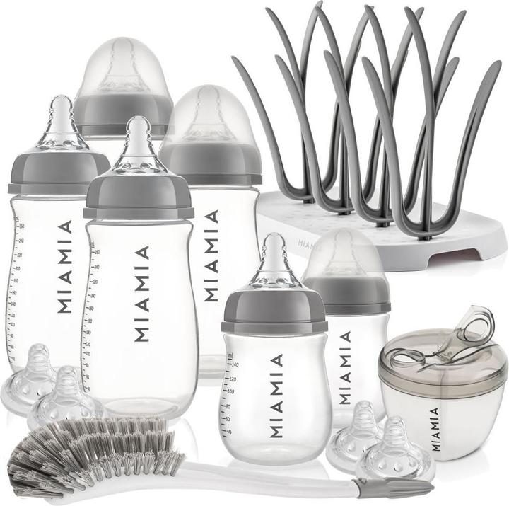 Produktbild MiaMia Babyflaschen 13-tlg. Starter-Set / Flaschen-Set - 6 PP-Flaschen (140 ml)