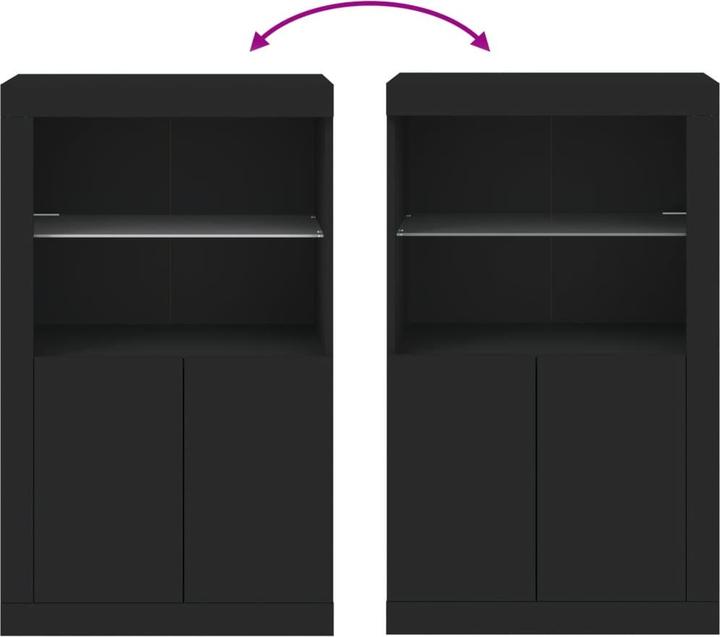 Actual product image VidaXL Side cabinet with LED lights black (60.5 x 37 x 100 cm)