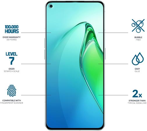 Actual product image Eiger Mountain Glass Clear (1 Piece, Oppo Reno 8 Pro 5G)