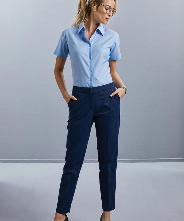 Produktbild Russell Collection Easy Care Oxford Bluse Kurzarm (4XL)