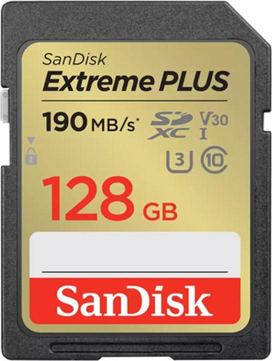 Actual product image SanDisk Extreme Plus (128 GB, SDXC, U3, UHS-I)