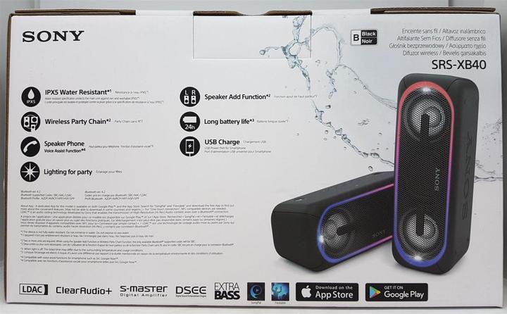 Actual product image Sony Srs-Xb40 (24 h, Rechargeable battery operated)