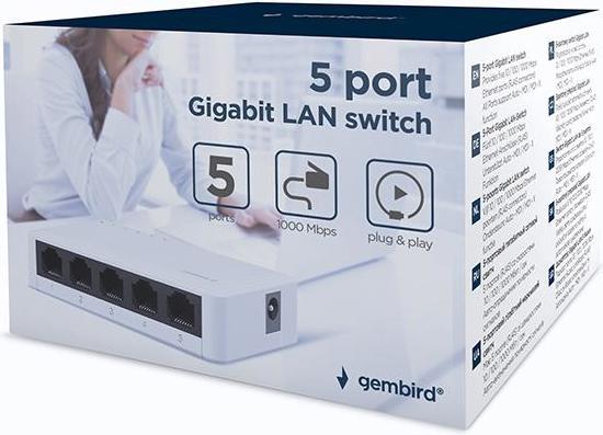 Immagine prodotto Gembird Switch LAN Gigabt a 5 porte (5 Porti)