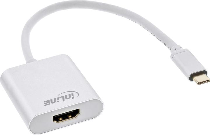 Image du produit InLine USB Display Converter USB Typ-C male to HDMI female DP Alt Mode 4K2K silver 0.2m (HDMI, 20 cm)