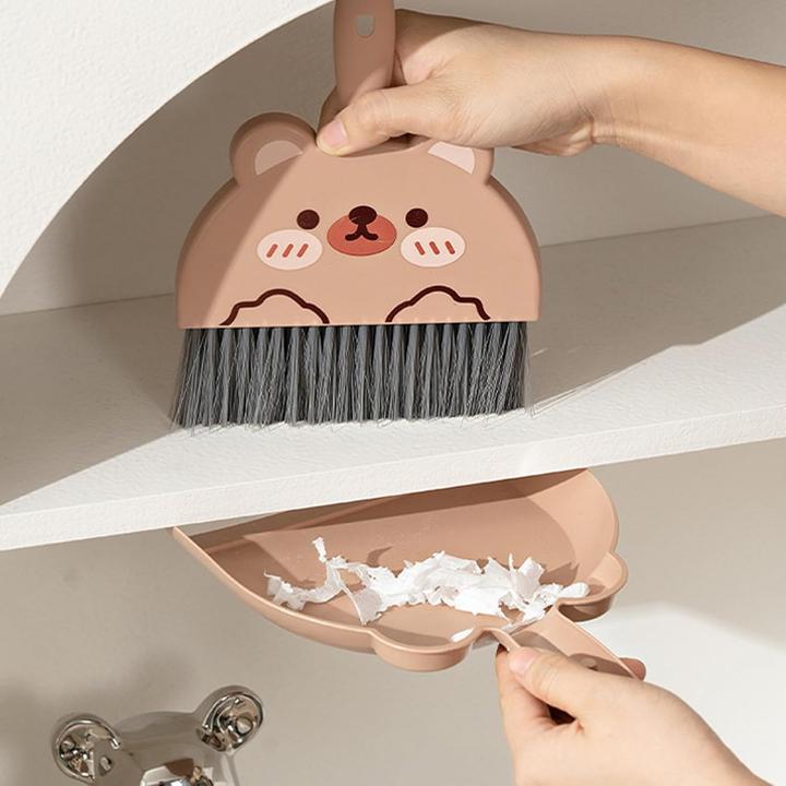 Produktbild Activity Board 1pc Adorable Cartoon Mini Kehrschaufel und Besen, Petite Handheld Cleaning Kit für Desktop und (1 Stk.)