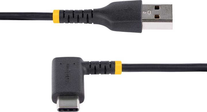 Produktbild StarTech com 6ft (2m) USB A to C Charging Cable Right Angle - Heavy Duty Fast Charge USB-C Cable - B (2 m, USB 2.0)