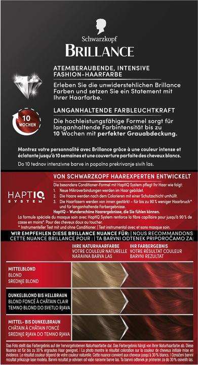 Actual product image Schwarzkopf Brillance Intensive Colour Cream (842 Cashmere red)