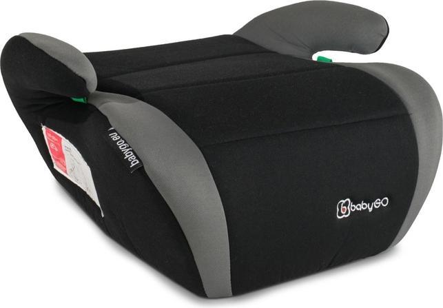 BabyGo - Sitzerhöhung BOOSTER i-Size - schwarz/grau (Kindersitzerhöhung, ECE R129/i-Size Norm)