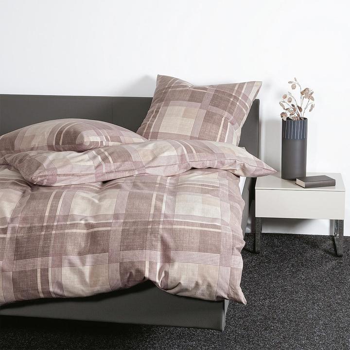 Actual product image Janine Fine fibre bed linen Davos 65159 natural mauve (Bedding set, 155x220 cm + 80x80 cm)
