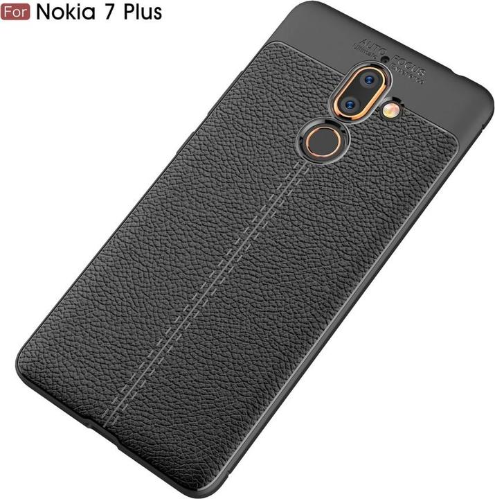 Actual product image Screenguard Nokia 7 Plus Cover Leather Design TPU Cover (Nokia 7 Plus)
