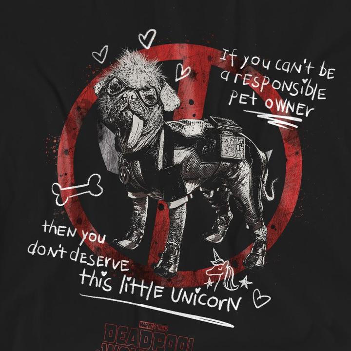 Actual product image Deadpool & Wolverine Unisex Adult Dogpool Unicorn T-Shirt (M)