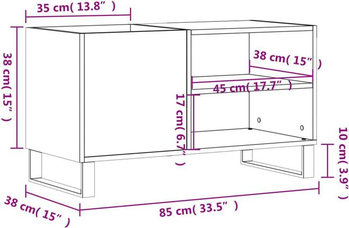 Produktbild VidaXL Plattenschrank Braun Eichen-Optik 85x38x48 cm