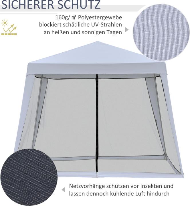 Immagine prodotto Outsunny Padiglione con zanzariera (300 cm, 300 cm)