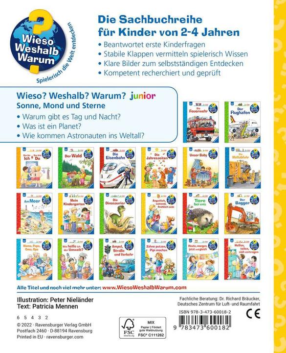 Produktbild Ravensburger Wieso? Weshalb? Warum? junior, Band 72: Sonne, Mond und Sterne (Deutsch, Peter Nieländer, Patricia Mennen, 2022)