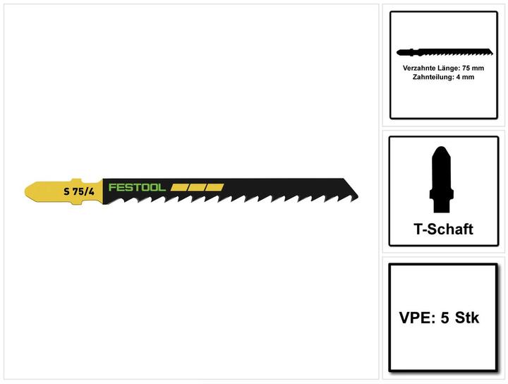 Actual product image Festool Jigsaw blade S 75/4/5