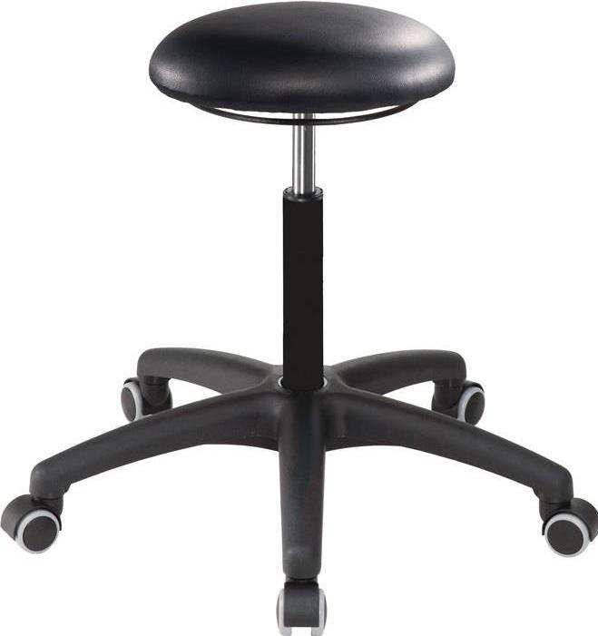 Actual product image Meychair Swivel stool A1S-TR-KL Castors imitation leather black Seat height adjustment 470-600 mm