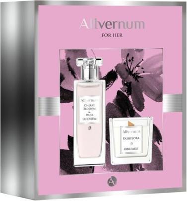 Allvernum set for women EDP Cherry & Musk 50ml + candle Passiflora 100g