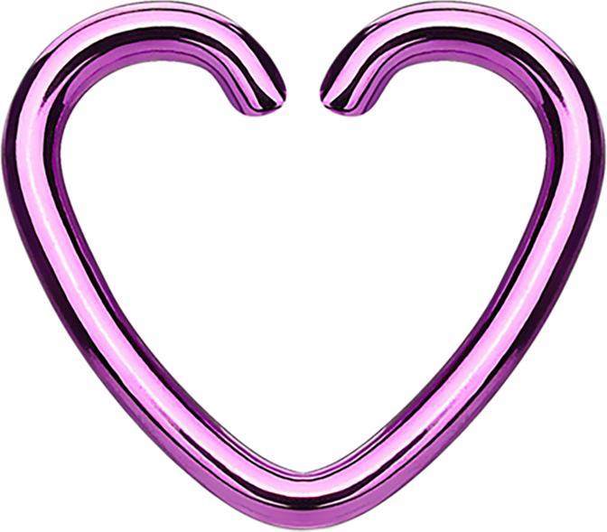 Immagine prodotto Star Piercing Anello micro piercing Cuore viola con rivestimento in titanio (Acciaio chirurgico 316L, senza ottone)