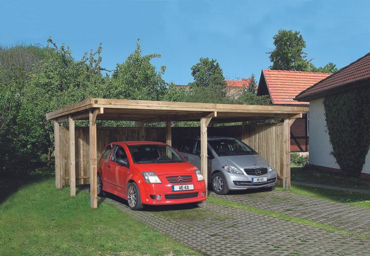 Produktbild Weka Holzbau Flachdach-Doppelcarport 618 Gr.1 Trapezblech-Dach