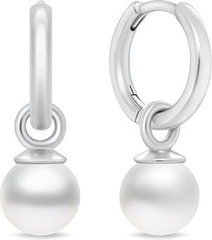 Produktbild Brilio Silver - Silver hoop earrings 2 in 1 with synthetic Majorica pearl EA988W