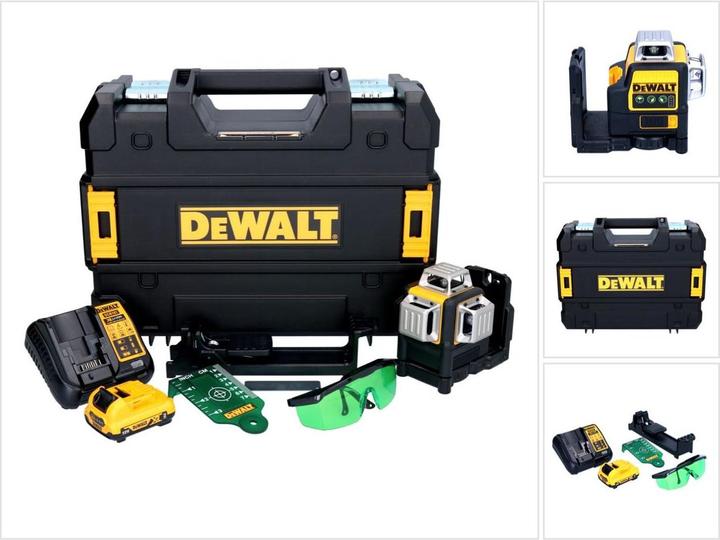 DeWalt Laser multilinea verde 3x360°/ 10,8Volt con batteria da 2,0 Ah DCE089D1G