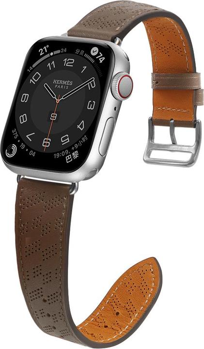 Produktbild Hurtel Armband Leder Lederarmband für Apple Watch Ultra, SE, 8, 7, 6, 5, 4, 3, 2, 1 (49, 45, 44, 42 mm) Arm (45 mm, 44 mm, 42 mm, 49 mm, Echtes Leder)