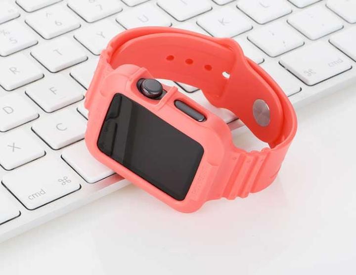 Image du produit Hermex Apple Watch 40mm 38mm Bracelet silicone Étui de protection Rose Rose (38 mm, 40 mm, Silicone)