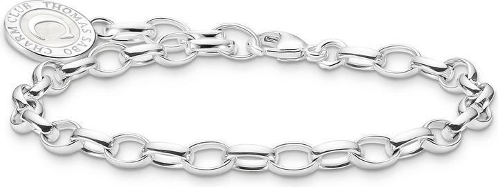 Thomas Sabo Charm Armband mit Schimmernden Weissem Kaltemaille Silber (17 cm, 925er Silber, Emaille)